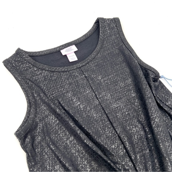 NWT MORE THAN MAGIC Girl's Black Glitter Front Knot Tank Top Size 4/5 - Picture 2 of 10